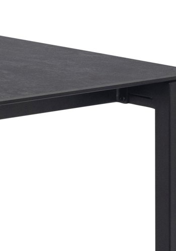 ACT NORDIC Brentford spisebord, rektangulr - sort Fairbanks keramik og sort metal (200x90)