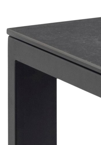 ACT NORDIC Brentford spisebord, rektangulr - sort Fairbanks keramik og sort metal (200x90)