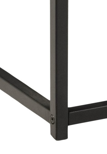 ACT NORDIC Gila sofabord, m. 1 hylde, rektangulr - natur vild eg/sort melamin, sort metal (120x60)