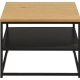 ACT NORDIC Gila sofabord, m. 1 hylde, kvadratisk - natur vild eg/sort melamin, sort metal (55x55)
