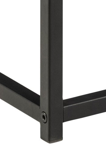 ACT NORDIC Gila sofabord, m. 1 hylde, kvadratisk - natur vild eg/sort melamin, sort metal (55x55)