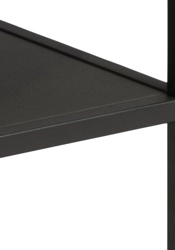 ACT NORDIC Gila sofabord, m. 1 hylde, kvadratisk - natur vild eg/sort melamin, sort metal (55x55)