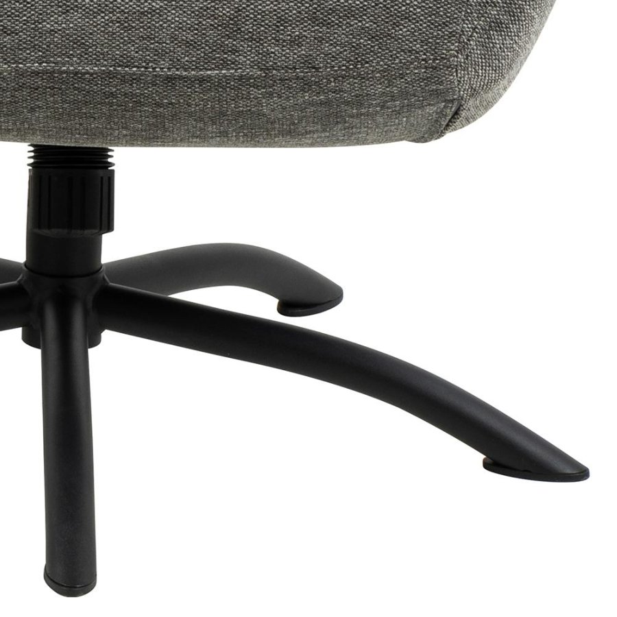 ACT NORDIC Talgarth recliner stol, m. fodskammel, manuel - antracitgr stof og sort metal