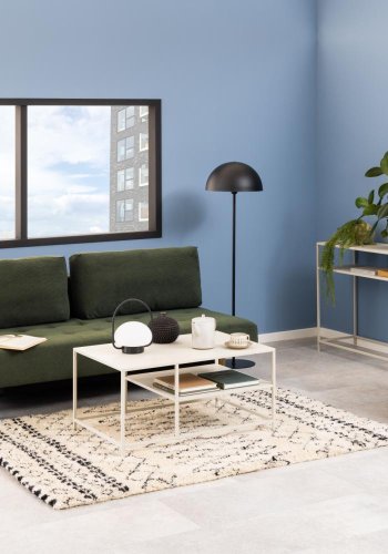 ACT NORDIC Blain sovesofa, m. 2 puder - mrkegrn stof og rgfarvet gummitr