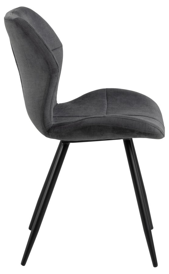 ACT NORDIC Petri spisebordsstol - antracitgr polyester og sort metal