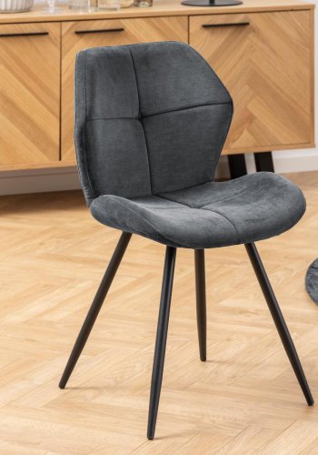 ACT NORDIC Petri spisebordsstol - antracitgr polyester og sort metal