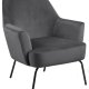 ACT NORDIC Melissa loungestol, m. armln - mrkegr polyester og sort metal