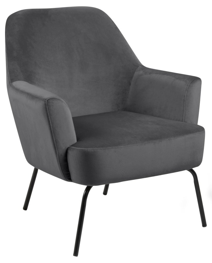ACT NORDIC Melissa loungestol, m. armln - mrkegr polyester og sort metal