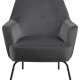 ACT NORDIC Melissa loungestol, m. armln - mrkegr polyester og sort metal