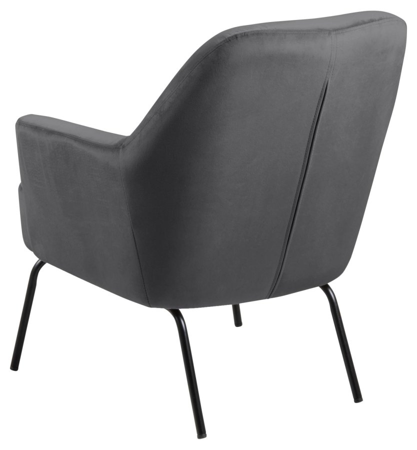 ACT NORDIC Melissa loungestol, m. armln - mrkegr polyester og sort metal