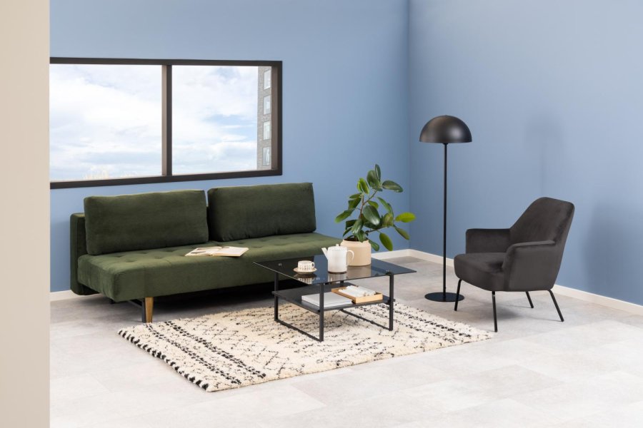 ACT NORDIC Melissa loungestol, m. armln - mrkegr polyester og sort metal