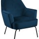 ACT NORDIC Melissa loungestol, m. armln - marinebl polyester og sort metal