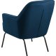 ACT NORDIC Melissa loungestol, m. armln - marinebl polyester og sort metal