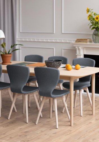 ACT NORDIC Aston spisebord, m. udtrk - hvidpigmenteret egefiner og eg (210x100)