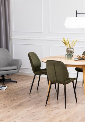 ACT NORDIC Roxby spisebord, rund - natur egefiner og gummitr (140)