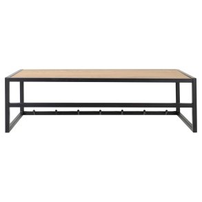 ACT NORDIC Seaford knagerkke, m. 7 knager og hylde - natur vild eg papir og sort metal 