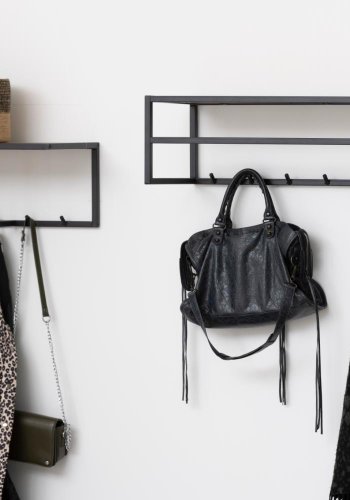 ACT NORDIC Seaford knagerkke, m. 7 knager og hylde - natur vild eg papir og sort metal 