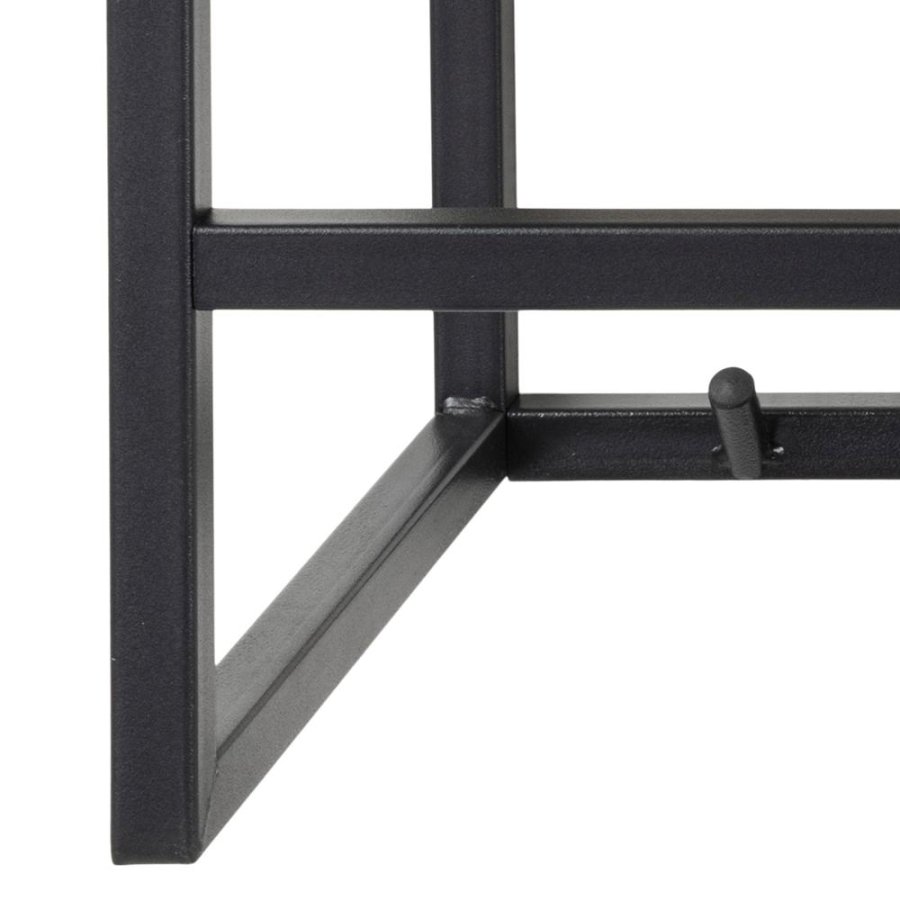 ACT NORDIC Seaford knagerkke, m. 7 knager og hylde - natur vild eg papir og sort metal 