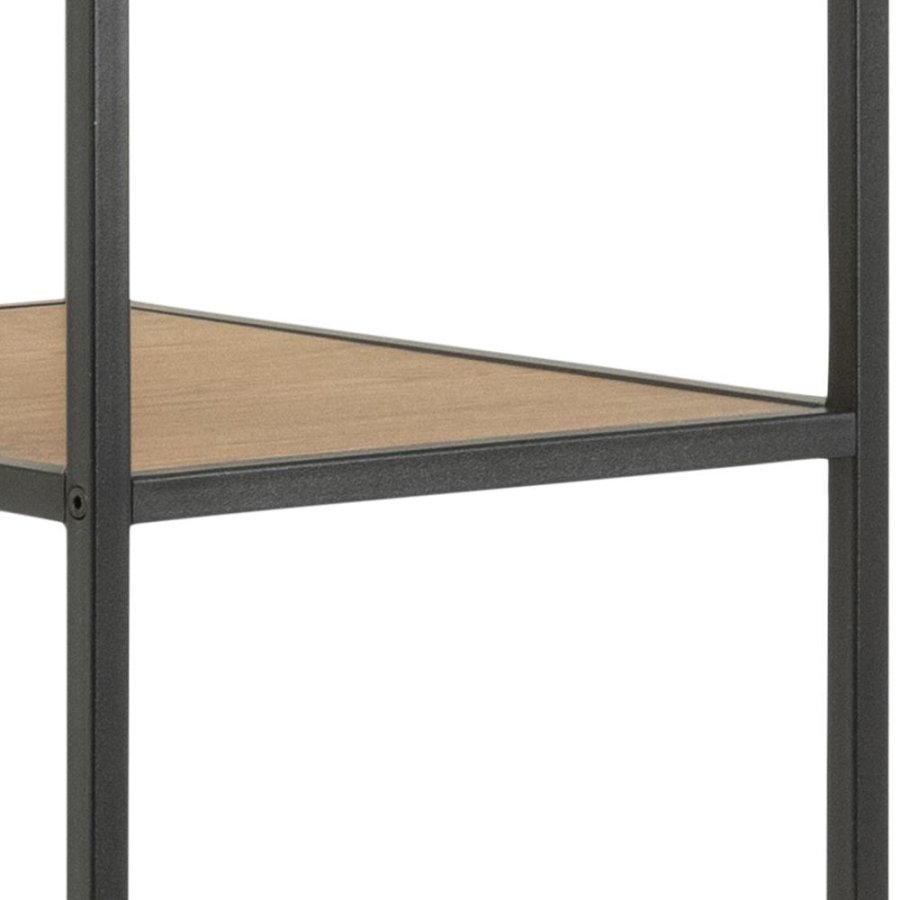 ACT NORDIC Seaford kldeskab, m. bjlestang og 5 hylder - natur vild eg papir og sort metal