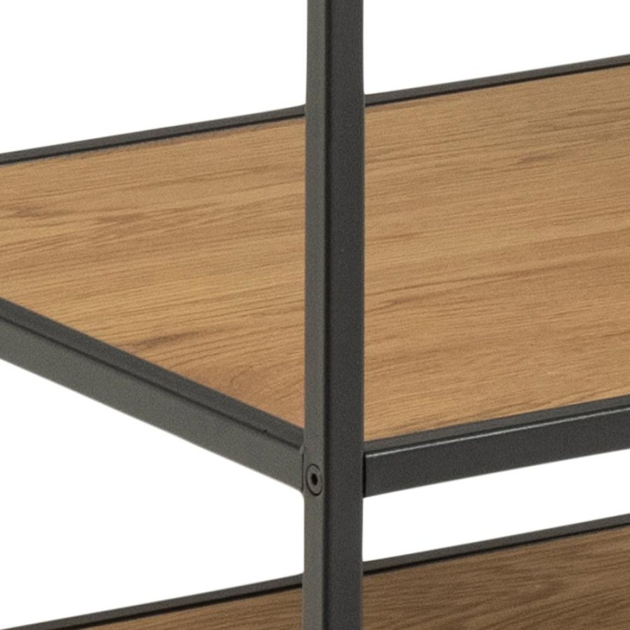 ACT NORDIC Seaford kldeskab, m. bjlestang og 5 hylder - natur vild eg papir og sort metal