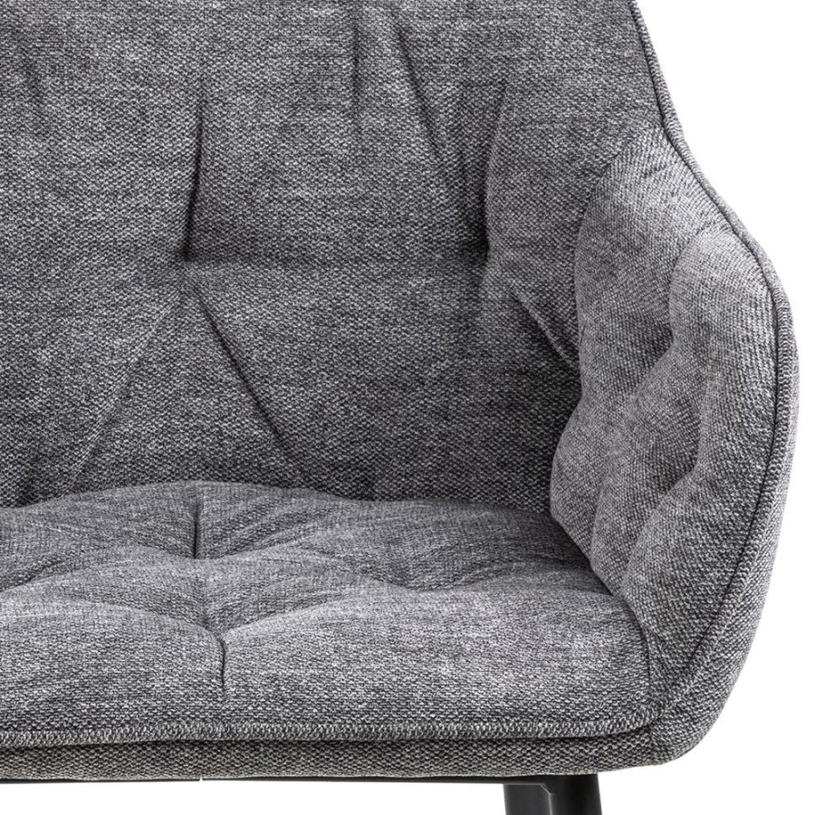 ACT NORDIC Brooke spisebordsstol, m. armln - antracitgr polyester og sort metal