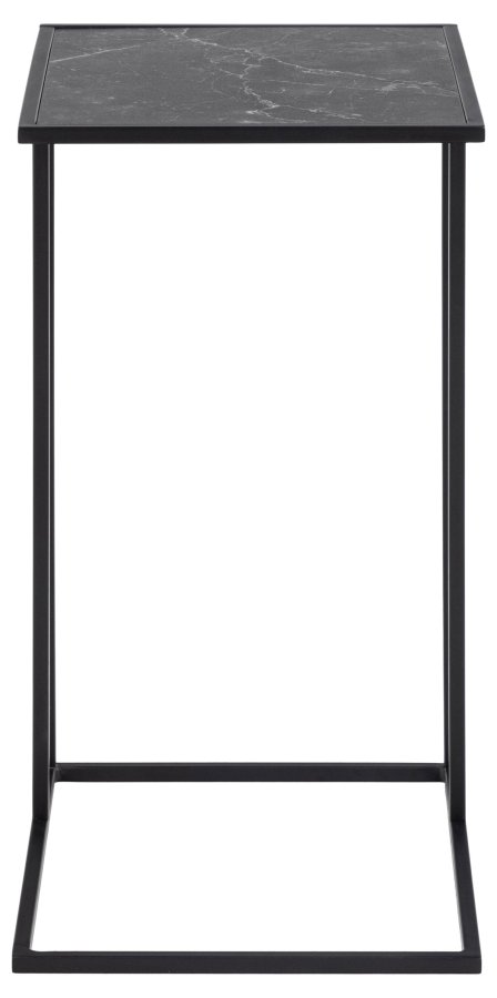 ACT NORDIC Infinity hjrnebord, rektangulr - sort marmor melamin og sort metal (43x35)