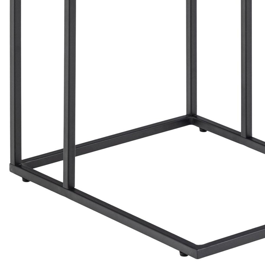 ACT NORDIC Infinity hjrnebord, rektangulr - sort marmor melamin og sort metal (43x35)