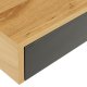 ACT NORDIC Reece skrivebord, m. 3 rum og 2 skuffer - natur/sort melamin og sort metal (100x50)