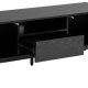 ACT NORDIC Seaford TV-bord, m. 2 lger og 1 skuffe - sort ask melamin/MDF/metal (140x40)