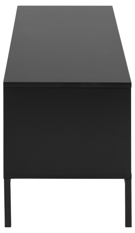 ACT NORDIC Seaford TV-bord, m. 2 lger og 1 skuffe - sort ask melamin/MDF/metal (140x40)