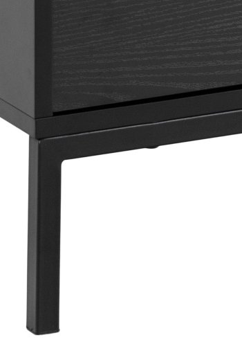 ACT NORDIC Seaford TV-bord, m. 2 lger og 1 skuffe - sort ask melamin/MDF/metal (140x40)