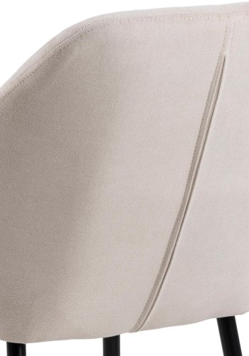 ACT NORDIC Emilia spisebordsstol, m. armln - sand stof og sort metal