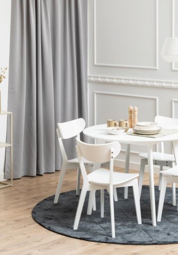 ACT NORDIC Roxby spisebord, rund - hvid MDF og gummitr (105)