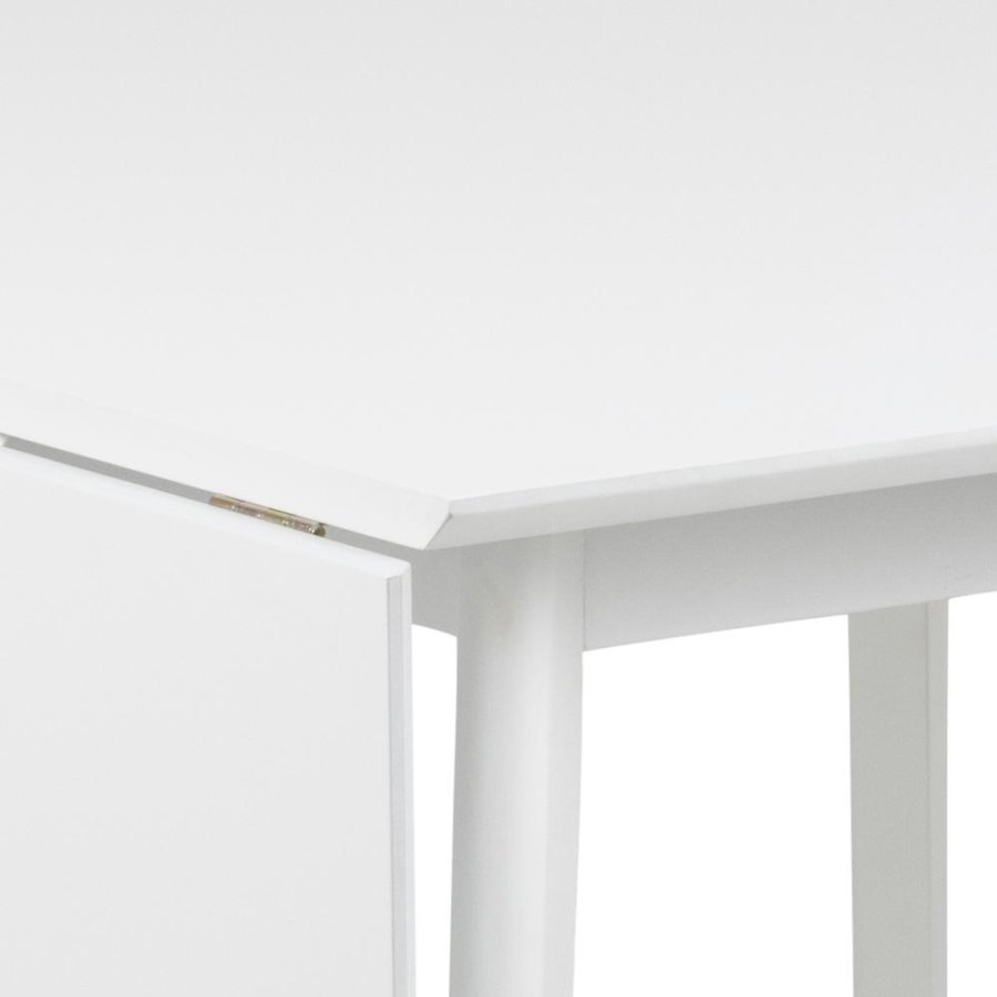 ACT NORDIC Roxby spisebord, inkl. 1 tillgsplade - hvid MDF og gummitr (80/120x80)