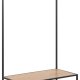 ACT NORDIC Seaford garderobestativ, m. bjlestang og 3 hylder - natur vild eg papir og sort metal