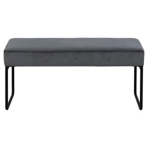 ACT NORDIC Xenia bnk, rektangulr - mrkegr stof og sort metal (95x38)