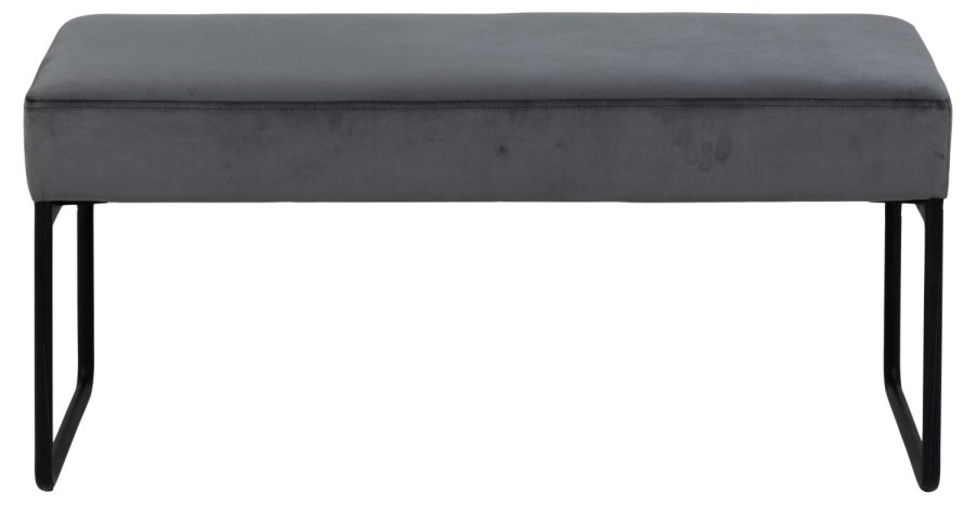 ACT NORDIC Xenia bnk, rektangulr - mrkegr stof og sort metal (95x38)
