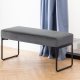 ACT NORDIC Xenia bnk, rektangulr - mrkegr stof og sort metal (95x38)
