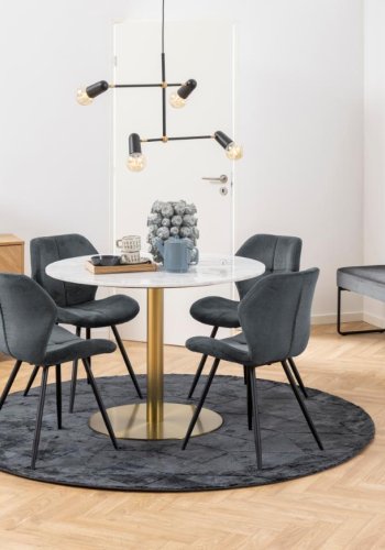 ACT NORDIC Xenia bnk, rektangulr - mrkegr stof og sort metal (95x38)