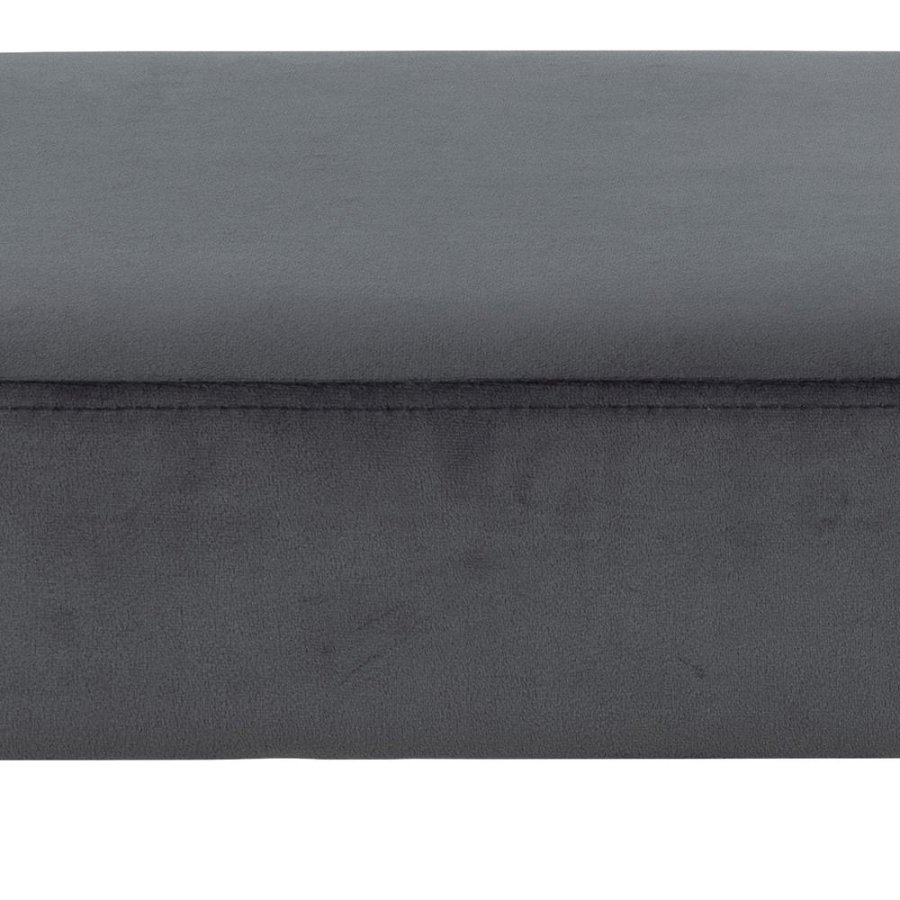 ACT NORDIC Xenia bnk, rektangulr - mrkegr stof og sort metal (95x38)