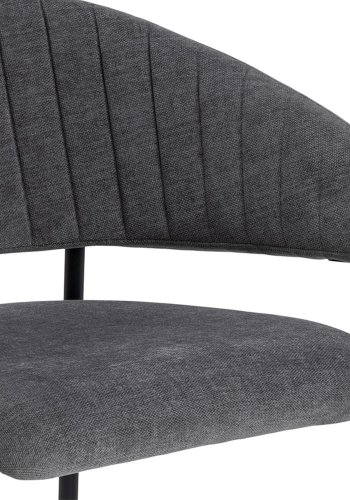 ACT NORDIC Ann spisebordsstol, m. armln - mrkegr polyester og sort metal