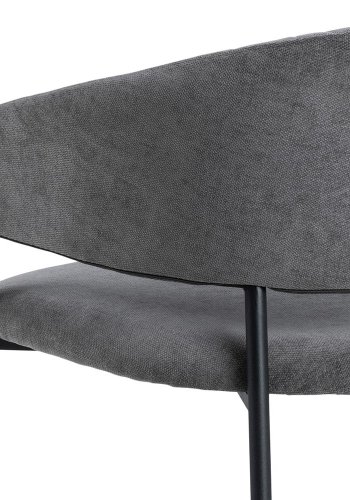 ACT NORDIC Ann spisebordsstol, m. armln - mrkegr polyester og sort metal