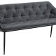 ACT NORDIC Brooke sofabnk, m. armln - mrkegr stof og sort metal (167x57)