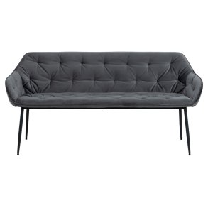 ACT NORDIC Brooke sofabnk, m. armln - mrkegr stof og sort metal (167x57)