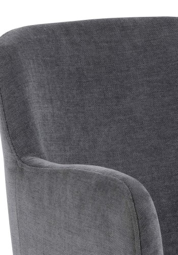 ACT NORDIC Karen spisebordsstol, m. armln - mrkegr polyester og sort metal