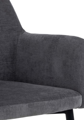 ACT NORDIC Karen spisebordsstol, m. armln - mrkegr polyester og sort metal