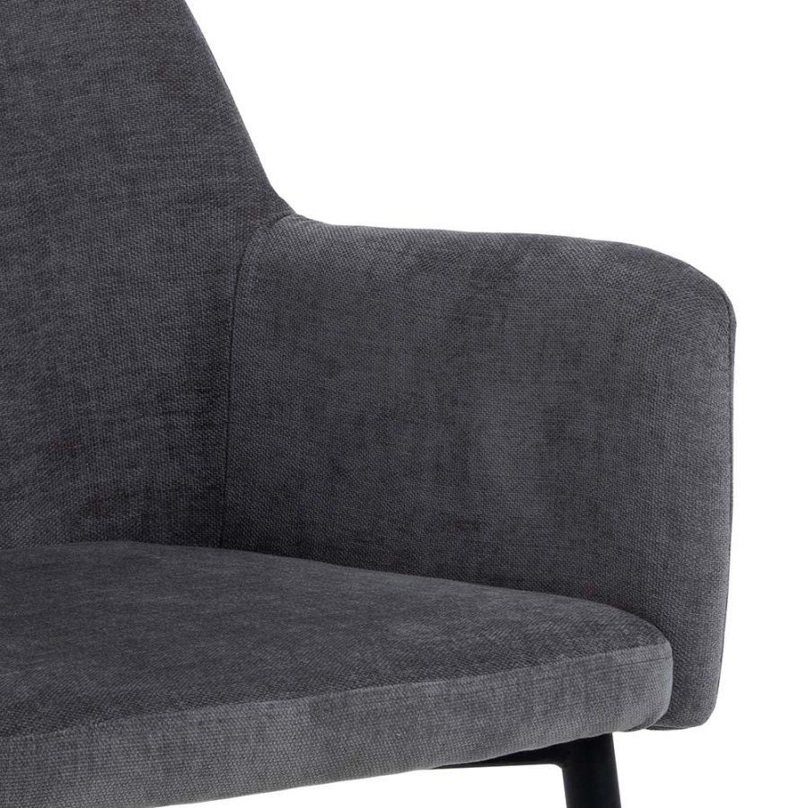 ACT NORDIC Karen spisebordsstol, m. armln - mrkegr polyester og sort metal