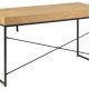 ACT NORDIC Seaford skrivebord, m. 1 rum og 1 skuffe - natur vild eg melamin og sort metal (140x58)