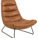 ACT NORDIC Milford loungestol - cognac stof og sort metal