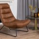 ACT NORDIC Milford loungestol - cognac stof og sort metal